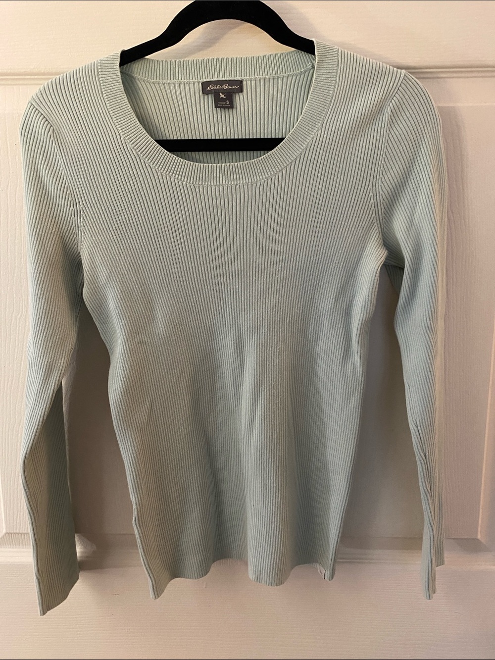 Eddie Bauer Pale Green Ribbed Sweater | Size S